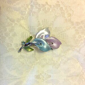 Art Deco Vintage Multi Color Metal Brooch Timeless VTG Jewelry Pin